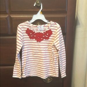 Hanna Andersson Red and White Striped Long Sleeve Tee